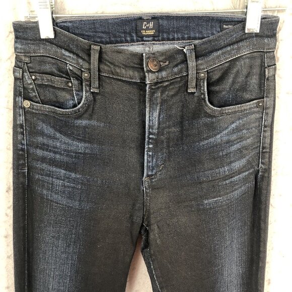Citizens of Humanity Jeans Womens 28 Indigo Wax Coated Rocket High Rise Skinny - Picture 2 of 16